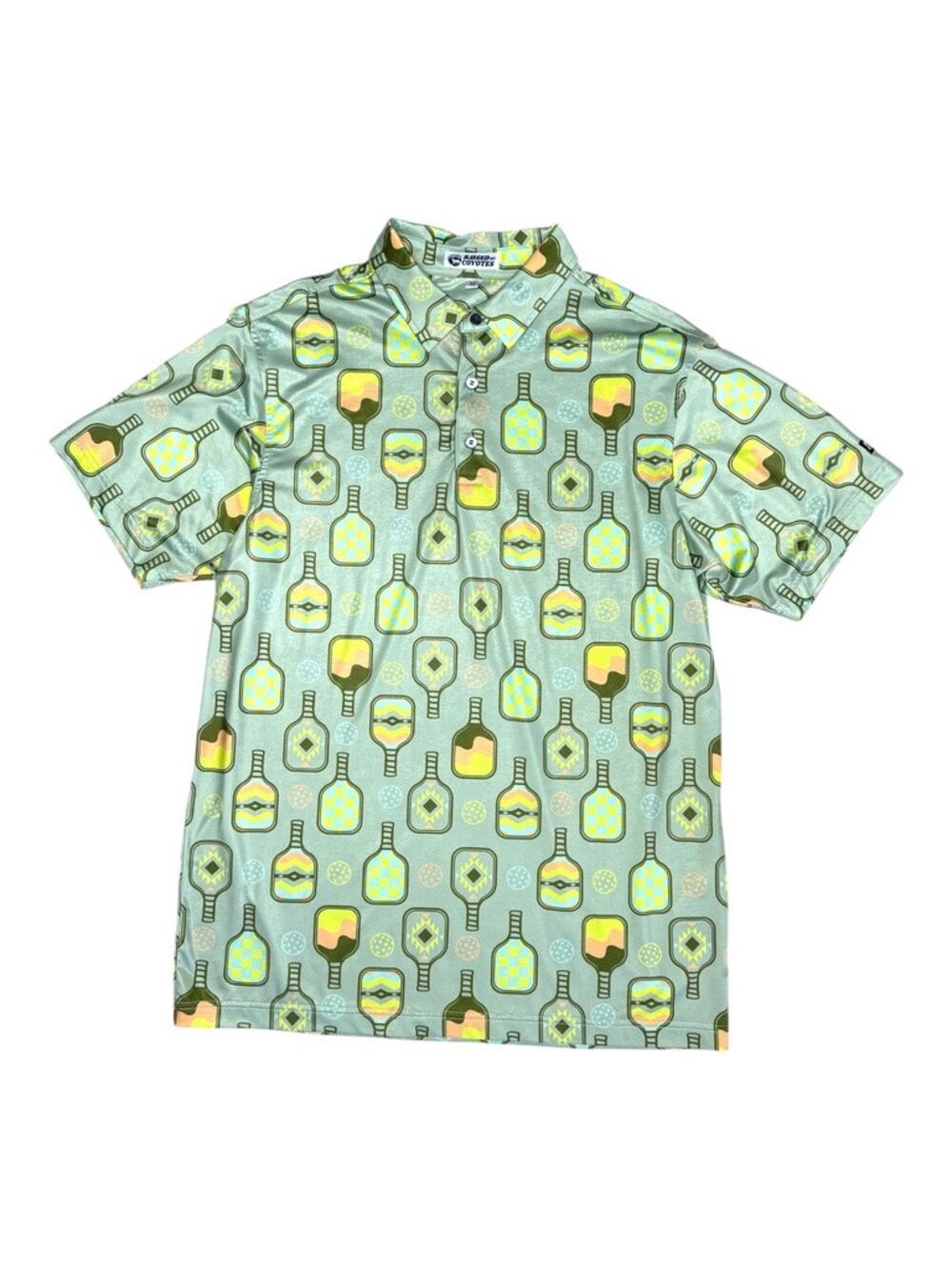 Raised By Coyotes Pickleball Polo Shirt Adult Large Green Performance Medium